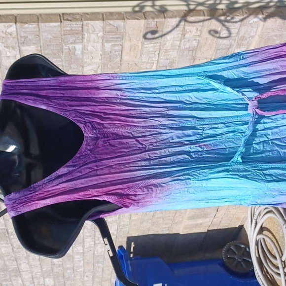 Jayli Rayon Tank Long Dress S- Tie Dyed , Ombre Hippie/Boho, Ptp=18", L=48" - Picture 5 of 8